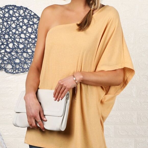 One shoulder draped top - Picture 4 of 6